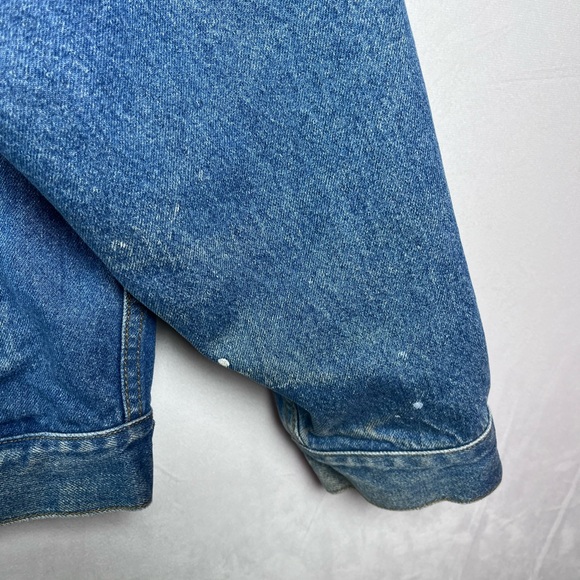 Vintage Marlboro Men’s Denim Jacket XL Leather Collar Rare 90s Western Workwear - Picture 5 of 9